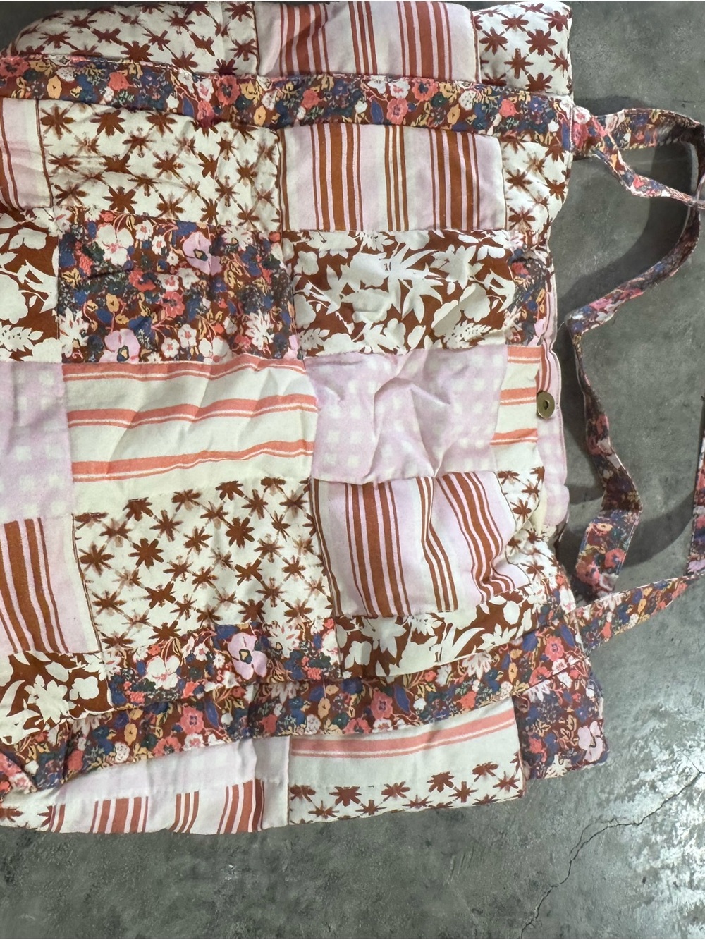 Universal Thread Pink, Brown & White Patchwork bag